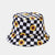 Reversible Bucket Hat - Sunflower on Checkerboard