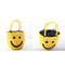 Straw Bucket Bag with Embroideredy Smiley Face
