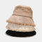 Suede Bucket Hat with Shearling Lining