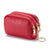 Mini Leather Triple-Pouch Purse with Key Chain