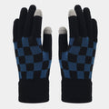 Checked Knit Set - Beanie, Scarf & Gloves