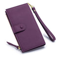 Grain Leather Long Wallet with Wristlet
