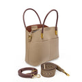Leather Handbag with Outside Pockets