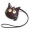 Leather Kitty Coin Purse Necklace