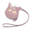 Leather Kitty Coin Purse Necklace