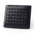 Woven Leather Billfold Wallet
