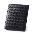 Woven Leather Billfold Wallet