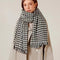 Soft Houndstooth Scarf with Fringe End