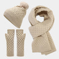 Knit Set - Pom Beanie, Scarf & Gloves