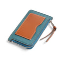 Leather Card Holder Wallet in Color-block