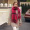 Soft Checked Scarf with Fringe - Classic