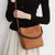 Soft Leather Crossbody Bag with Outside Pocket