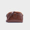 Double-pouches Waxed Leather Crossbody Bag