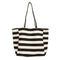 Large Canvas Shoulder Bag - Wide-striped