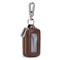 2-Pouches Leather Car Key Case with Keychain