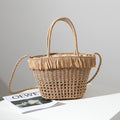 Straw Beach Bag with Shell & Fringe
