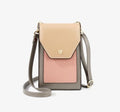HIMODA-color block crossbody phone bag - beige & pink & gray