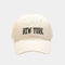 Cotton Adjustable Baseball Cap with Embroidered New York