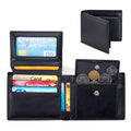 RFID Anti-theft Leather Wallet with Coin Pouch
