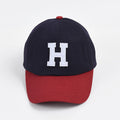 Baseball Cap with Letter H on Color-block Brim