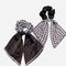 Black & White Houndstooth Print Bow Scrunchie, 2 pack