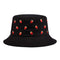 Cotton Bucket Hat with Embroidered Strawberry