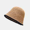 Brimless Bucket Hat with Color-block Brim