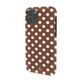 Tough Dual-layer Polka Dots iPhone Case - Chocolate