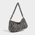 Canvas Shoulder Bag with 3 Straps - Zebra