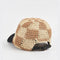 Checkered Straw Baseball Cap with Black Brim