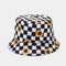 Reversible Bucket Hat - Sunflower on Checkerboard