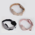 Knotted Elastic Headband in Check, 3 Pack