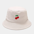 Cotton Bucket Hat with Embroidered Cherry