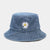 Denim Bucket Hat with Embroidered Daisy