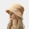 Furry Bucket Hat with Pearls
