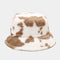 Faux Fur Bucket Hat with Cow Print