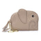 Leather Coin Pouch with Key Chain - Elephant