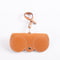 Real Leather Eyeglasses Case with Strap & Clips - Camel