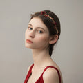 Handmade 3D Floral Headband with Rhinestone Ornament