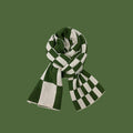 Green Check Knit Scarf