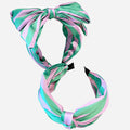 Wide Striped Headband with Oversized Bow
