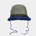 Crochet Straw Bucket Hat with Chin String Tie