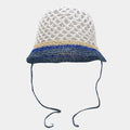 Crochet Straw Bucket Hat with Chin String Tie