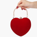 Heart Clutch Bag with Gold Handle