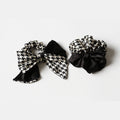 Houndstooth Hair Scrunchies with Bowknot, 4 pack