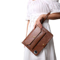 Leather Folio iPad Case with Wristlet & Crossbody Strap