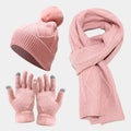 Knitted Beanie, Scarf & Gloves Set - 3 pcs