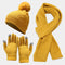 Knitted Beanie, Scarf & Gloves Set - 3 pcs