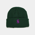 Knitted Beanie with Embroidered Letter