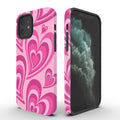 Tough Dual-layer iPhone Case - Latte Heart Pink